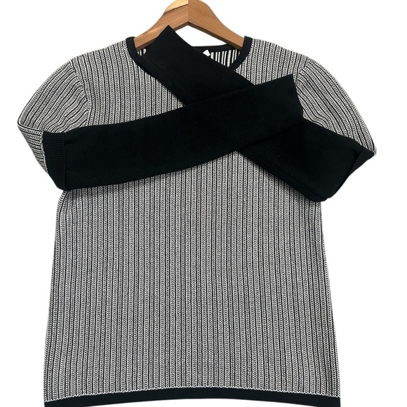 Derek Lam size M herringbone knit cotton sweater GUC Black and White - Picture 3 of 14